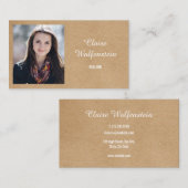 Modernes Berufliches Rustikales Kraft-Foto Visitenkarte (Vorne/Hinten)