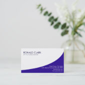 Modernes Berufliches Schlichtes Blaues Automat Visitenkarte (Stehend Vorderseite)