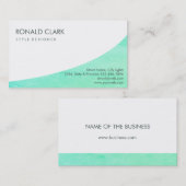 Modernes Berufliches Schlichtes Blaues Weiß Aquama Visitenkarte (Vorne/Hinten)