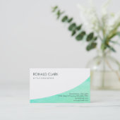 Modernes Berufliches Schlichtes Blaues Weiß Aquama Visitenkarte (Stehend Vorderseite)
