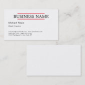 Modernes, Berufliches Schlichtes Minimalistisch Visitenkarte (Vorne/Hinten)