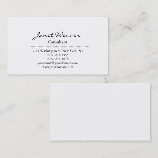 Modernes, Berufliches Schlichtes Schwarz-weiß Visitenkarte (Vorne/Hinten)