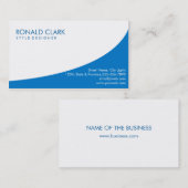 Modernes Berufliches Schlichtes Weißes Blaues Fahr Visitenkarte (Vorne/Hinten)