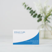 Modernes Berufliches Schlichtes Weißes Blaues Fahr Visitenkarte (Stehend Vorderseite)