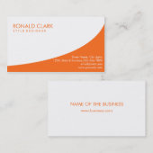 Modernes Berufliches Schlichtes Weißes Orange Visitenkarte (Vorne/Hinten)