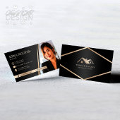 Modernes Berufliches Schwarz/Beige Realtor-Foto Visitenkarte