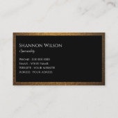 Modernes berufliches Schwarz-Gold-Kupfer Visitenkarte (Rückseite)