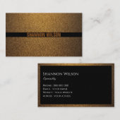 Modernes berufliches Schwarz-Gold-Kupfer Visitenkarte (Vorne/Hinten)