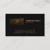 Modernes Berufliches Schwarz/Gold Mit Monogramm Visitenkarte (Vorderseite)