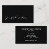 Modernes berufliches Schwarz-minimalistisches Visitenkarte (Vorne/Hinten)