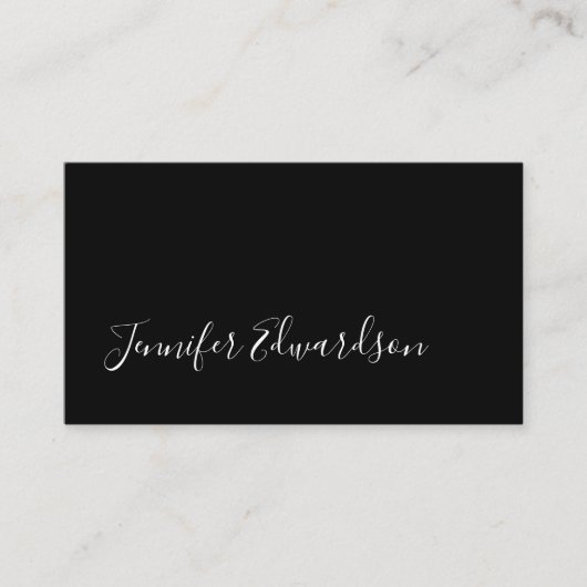 Modernes berufliches Schwarz-minimalistisches Visitenkarte (Vorderseite)