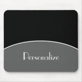 Modernes Berufliches Schwarz mit Namen Mousepad (Vorne)