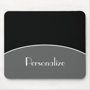 Modernes Berufliches Schwarz mit Namen Mousepad