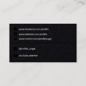 Modernes berufliches Schwarz Visitenkarte (Rückseite)