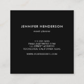 Modernes berufliches Schwarz-Weiß-Minimalsystem Quadratische Visitenkarte (Rückseite)