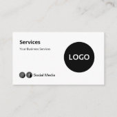 Modernes Berufliches Schwarz-weiß Visitenkarte (Rückseite)