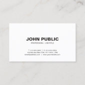 Modernes, Berufliches Schwarz-weißes Elegantes Ein Visitenkarte (Rückseite)