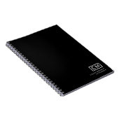 Modernes Berufliches Schwarz-weißes Monogramm Notizblock (Rechte Seite)