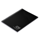 Modernes Berufliches Schwarz-weißes Monogramm Notizblock (Linke Seite)