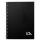Modernes Berufliches Schwarz-weißes Monogramm Notizblock (Vorderseite)