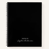 Modernes Berufliches Schwarz-weißes Skriptmonogram Notizblock (Vorderseite)