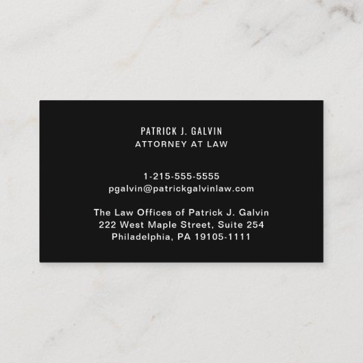 Modernes Berufliches Schwarzes Business-Logo, QR-C Visitenkarte (Rückseite)