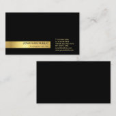 Modernes Berufliches Schwarzes Gold Schlicht Visitenkarte (Vorne/Hinten)