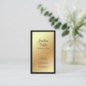 Modernes Berufliches Schwarzes Gold Schlicht Visitenkarte (Stehend Vorderseite)