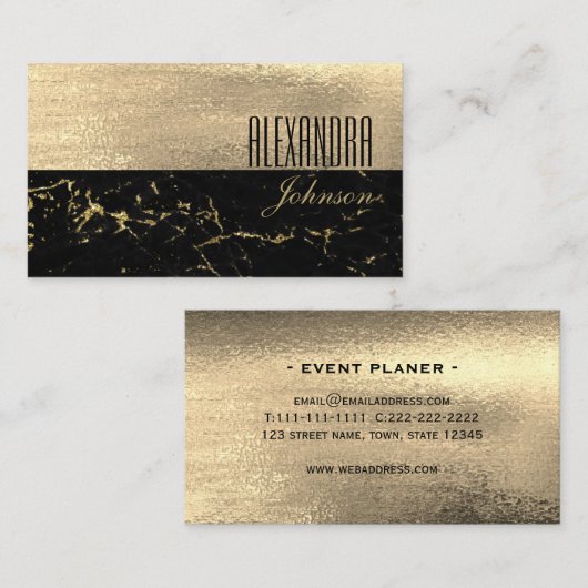 Modernes Berufliches Schwarzes Gold Visitenkarte (Vorne/Hinten)