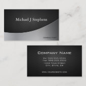 Modernes, Berufliches Schwarzes Metall, texturiert Visitenkarte (Vorne/Hinten)