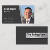 Modernes berufliches schwarzes Realtor-Foto Visitenkarte (Vorne/Hinten)