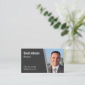 Modernes berufliches schwarzes Realtor-Foto Visitenkarte (Stehend Vorderseite)