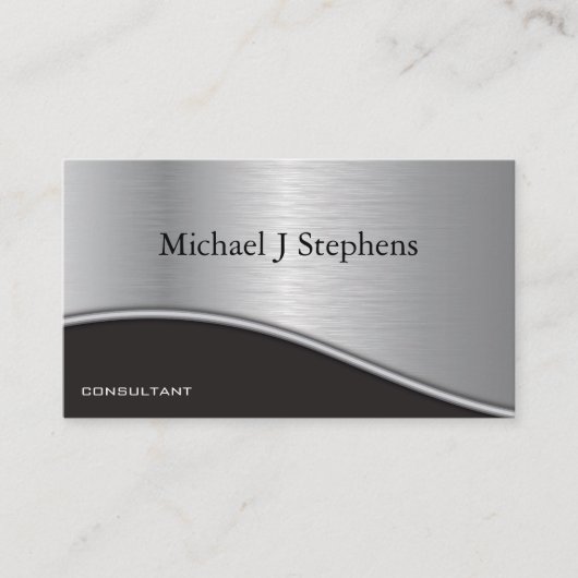 Modernes Berufliches schwarzes texturiertes Platin Visitenkarte (Vorderseite)