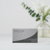 Modernes Berufliches Schwarzmetallsilber Visitenkarte (Stehend Vorderseite)