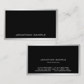 Modernes, Berufliches Silber-Template Visitenkarte (Vorne/Hinten)