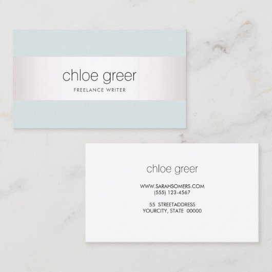 Modernes Berufliches Silber Visitenkarte (Vorne/Hinten)