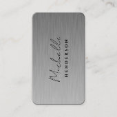 Modernes Berufliches Silbermetall Visitenkarte (Vorderseite)