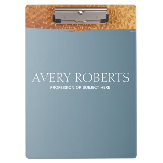 Modernes Berufliches Stahlband Blaugoldstreifen Klemmbrett (Vorderseite)