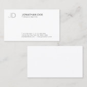 Modernes berufliches stilvolles Monogramm-weißes Visitenkarte (Vorne/Hinten)