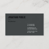 Modernes Berufliches Template Anthrazit Visitenkarte (Rückseite)