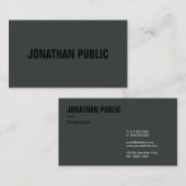 Modernes Berufliches Template Anthrazit Visitenkarte (Vorne/Hinten)