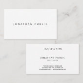 Modernes Berufliches Template Eleganter Weißer Lux Visitenkarte (Vorne/Hinten)