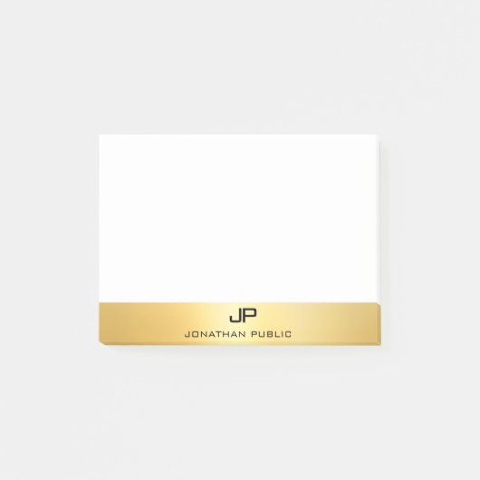 Modernes Berufliches Template Gold Look Post-it Klebezettel (Vorderseite)
