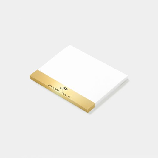 Modernes Berufliches Template Gold Look Post-it Klebezettel (angewinkelt)