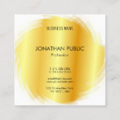 Modernes Berufliches Template Gold Look Quadratische Visitenkarte (Rückseite)