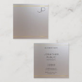 Modernes Berufliches Template Gold Silver Quadratische Visitenkarte (Vorne/Hinten)
