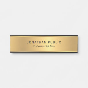 Modernes, Berufliches Template in Gold-Look Türschild