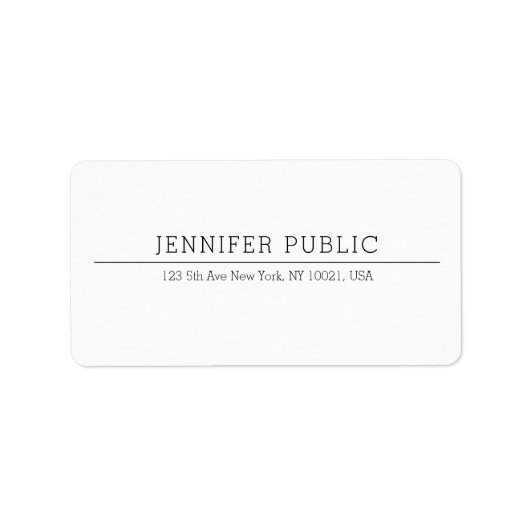 Modernes Berufliches Template Minimalistisch Adressaufkleber (Vorne)