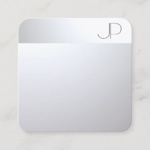 Modernes Berufliches Template Silver Look Quadratische Visitenkarte