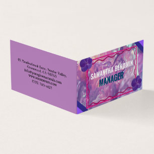 Modernes Berufliches Trendy Lila Pink Stilvoll Visitenkarten
